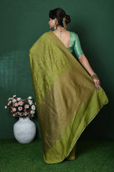 Mehndi Banarasi Silk Saree